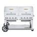 Crown Verity Professional Mobile Series 60 Inch 8 Burner Stainless Steel Freestanding Natural Gas Grill with Double Dome Package