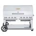 Crown Verity Professional Mobile Series 60 Inch 8 Burner Stainless Steel Freestanding Natural Gas Grill with Single Dome Package