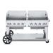 Crown Verity Professional Mobile Series 60 Inch 8 Burner Stainless Steel Freestanding Natural Gas Grill with Windguards