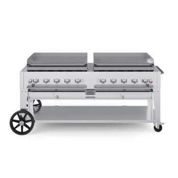 Crown Verity Professional Mobile Series 72 Inch 10 Burner Stainless Steel Freestanding Flat Top Gas Griddle350