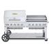 Crown Verity Professional Mobile Series 72 Inch 10 Burner Stainless Steel Freestanding Propane Gas Grill with Single Dome Package  and  Griddle   20 Lb Propane Tank