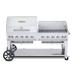 Crown Verity Professional Mobile Series 72 Inch 10 Burner Stainless Steel Freestanding Propane Gas Grill with Single Dome Package  and  Windguard   20 Lb Propane Tank