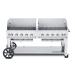 Crown Verity Professional Mobile Series 72 Inch 10 Burner Stainless Steel Freestanding Natural Gas Grill with Windguards