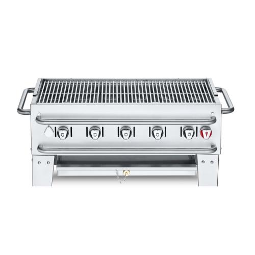 Crown Verity Professional Portable Series 36 Inch 5 Burner Stainless Steel Countertop Propane Gas Grill