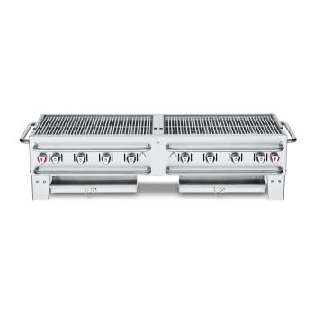 Crown Verity Professional Portable Series 60 Inch 8 Burner Stainless Steel Countertop Propane Gas Grill350