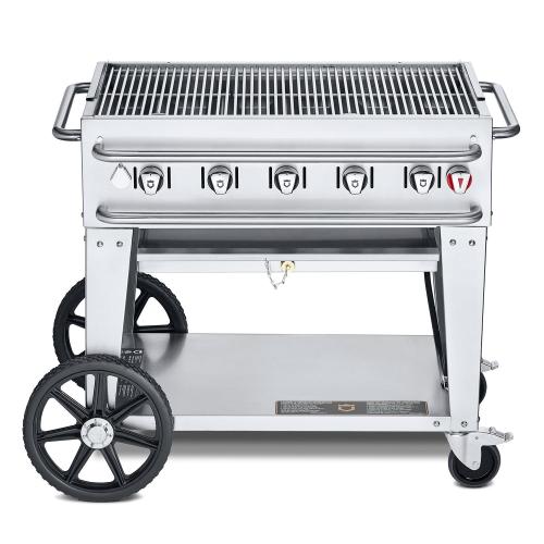 Crown Verity Professional Rental Series 36 Inch 5 Burner Stainless Steel Freestanding Propane Gas Grill
