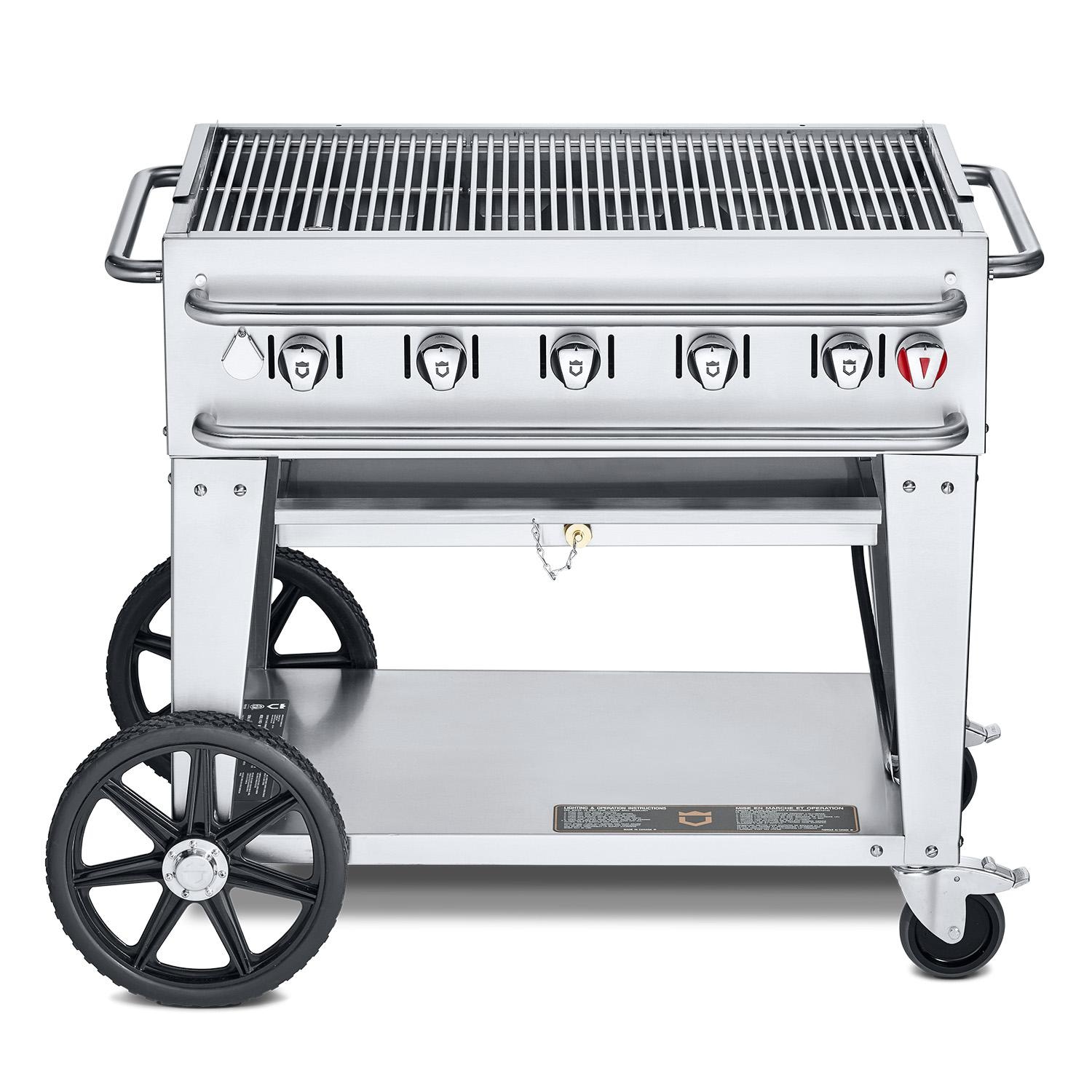 Crown Verity Professional Rental Series 36 Inch 5 Burner Stainless Steel Freestanding Propane Gas Grill