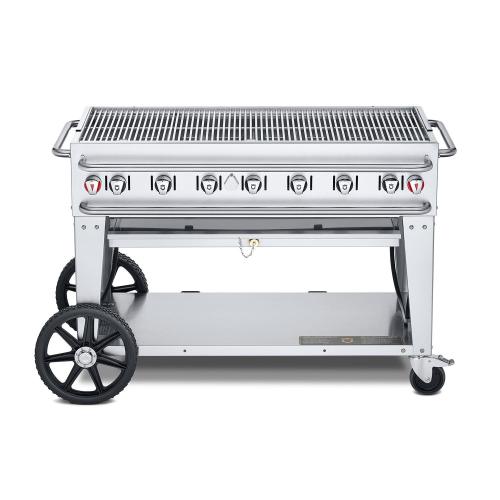 Crown Verity Professional Rental Series 48 Inch 7 Burner Stainless Steel Freestanding Propane Gas Grill   Single Inlet Bulk Tanks Only