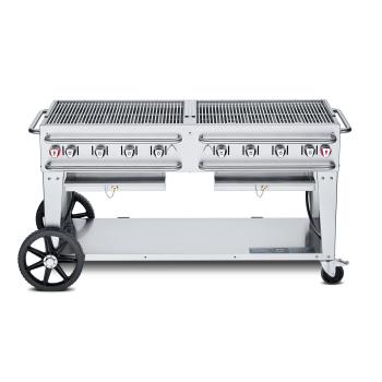Crown Verity Professional Rental Series 60 Inch 8 Burner Stainless Steel Freestanding Propane Gas Grill350