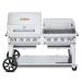Crown Verity Professional Rental Series 60 Inch 8 Burner Stainless Steel Freestanding Propane Gas Grill with Single Dome Package and Windguard75
