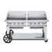 Crown Verity Professional Rental Series 60 Inch 8 Burner Stainless Steel Freestanding Propane Gas Grill with Windguards75
