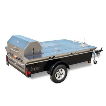 Crown Verity Professional Towable Series 48 Inch 6 Burner Stainless Steel Propane Gas Grill with Bulk Storage Trailer350
