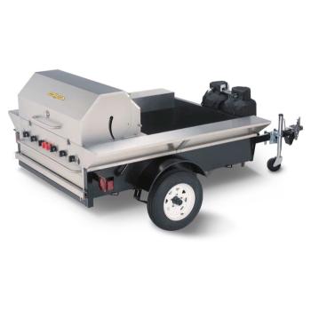 Crown Verity Professional Towable Series 48 Inch 6 Burner Stainless Steel Propane Gas Grill with Open Bed Trailer350