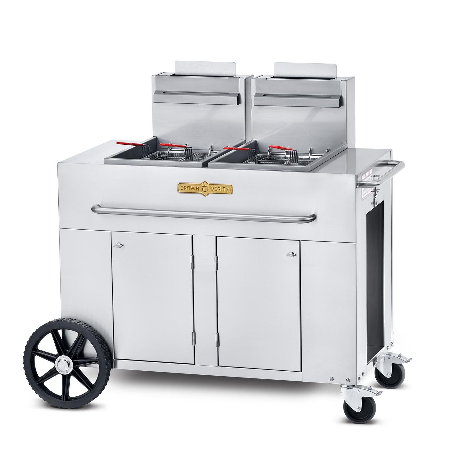 Crown Verity Stainless Steel Freestanding Double Tank Propane Gas Outdoor Fryer