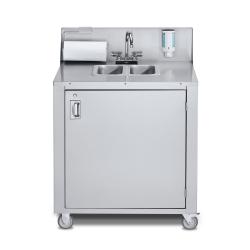 Crown Verity Stainless Steel Freestanding Outdoor Portable Double Basin Handwashing Sink250