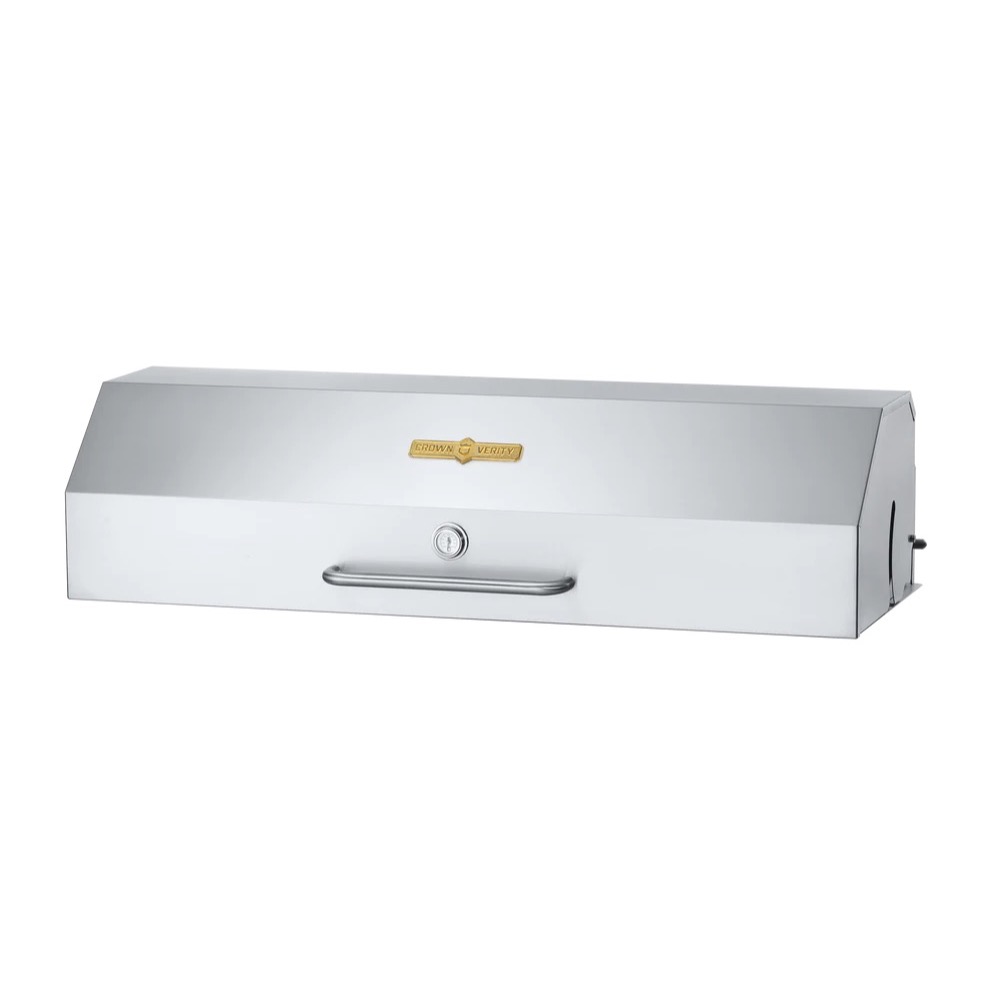 Crown Verity 60 Inch Stainless Steel Roll Dome Grill Hood with Thermometer for MCB 60 Grills