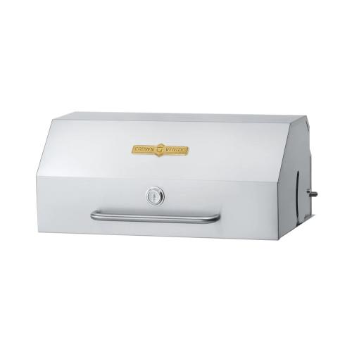 Crown Verity 30 Inch Stainless Steel Roll Dome Grill Hood with Thermometer for MCB 30 MCB 60  and  BI 30 Grills