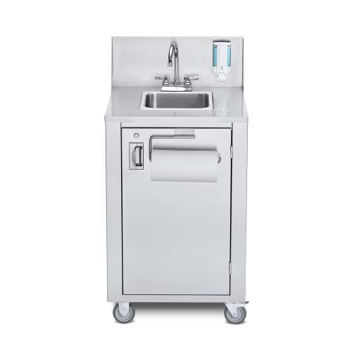 Crown Verity Stainless Steel Spacesaver Freestanding Cold Water Outdoor Portable Single Basin Handwashing Sink