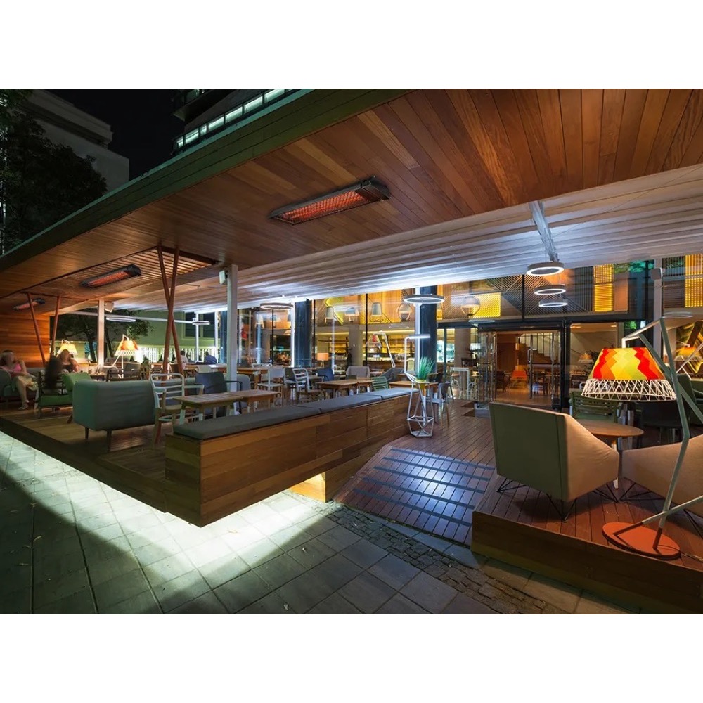 Heatstrip Max DC Commercial 50 Inch 6000W Dual Element Electric Infrared Patio Heater   240V   Black