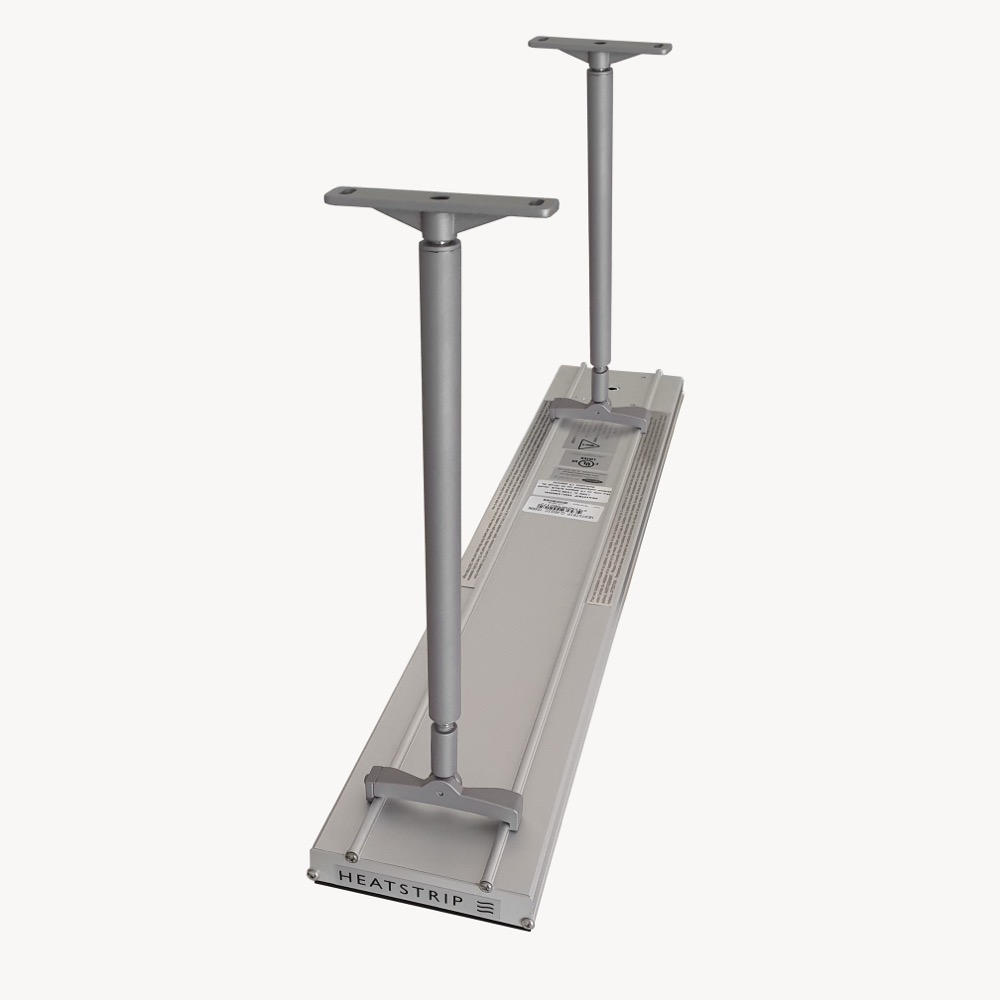 Heatstrip Silver 12 Inch Extension Pole Accessory for Ceiling Mounted Patio Heaters   Set of 2