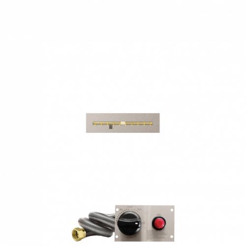 Firegear 30 Inch Linear Stainless Steel Natural Gas Flat Fire Pit Pan with Pro Series Brass T Burner and Safety Pilot Spark Ignition System