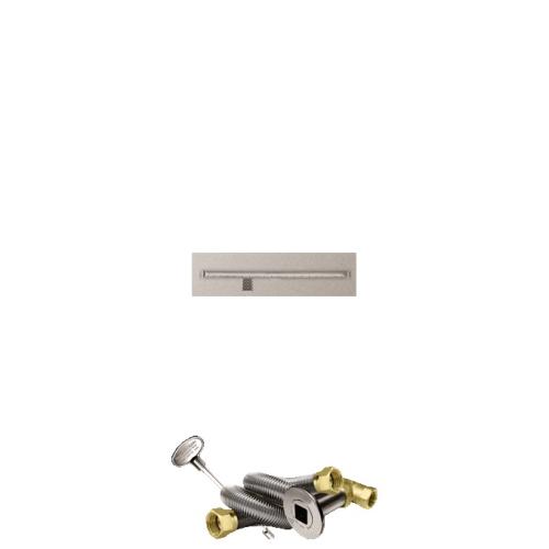 Firegear 30 Inch Linear Stainless Steel Natural Gas Flat Fire Pit Pan with T Burner and Match Light Ignition System