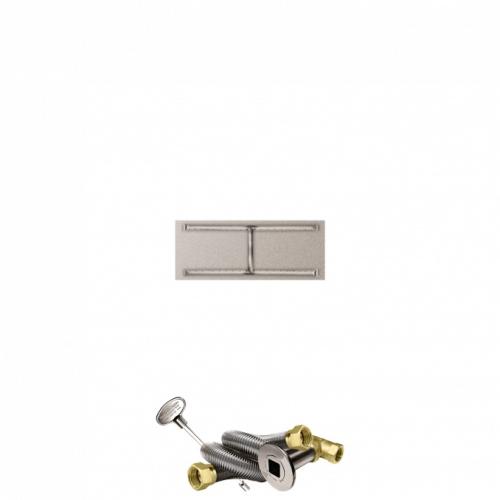 Firegear 30 Inch Rectangular Stainless Steel Natural Gas Flat Fire Pit Pan with H Burner and Match Light Ignition System