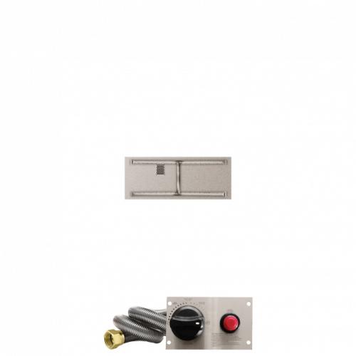 Firegear 30 Inch Rectangular Stainless Steel Natural Gas Flat Fire Pit Pan with H Burner and Safety Pilot Spark Ignition System