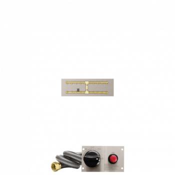 Firegear 30 Inch Rectangular Stainless Steel Gas Flat Fire Pit Pan with Pro Series Brass H Burner and Safety Pilot Spark Ignition System350