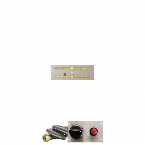 Firegear 30 Inch Rectangular Stainless Steel Propane Gas Flat Fire Pit Pan with Pro Series Brass H Burner and Safety Pilot Spark Ignition System