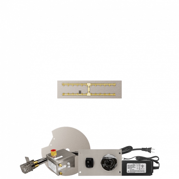 Firegear Sanctuary Pro Series 56 Inch Rectangular Fire Table with Brass Propane Gas Linear Burner and Electronic Ignition System   Arctic