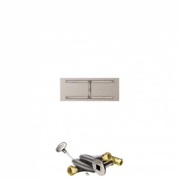 Firegear 33 Inch Rectangular Stainless Steel Gas Flat Fire Pit Pan with H Burner and Match Light Ignition System350