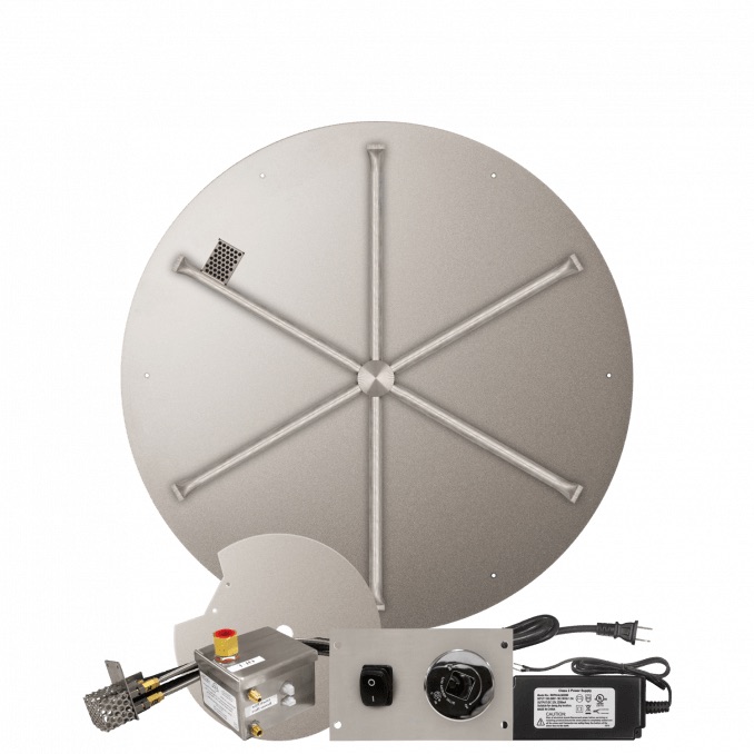 Firegear Sanctuary Series 39 Inch Round Fire Table with Stainless Steel Natural Gas Spur Burner and Electronic Ignition System   Raven