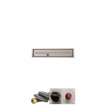 Firegear 36 Inch Linear Stainless Steel Gas Drop In Fire Pit Pan with T Burner and Safety Pilot Spark Ignition System350