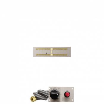 Firegear 36 Inch Rectangular Stainless Steel Gas Flat Fire Pit Pan with Pro Series Brass H Burner and Safety Pilot Spark Ignition System350