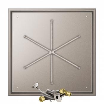 Firegear 38 Inch Square Stainless Steel Gas Drop In Fire Pit Pan with 36 Inch Spur Burner and Match Light Ignition System350