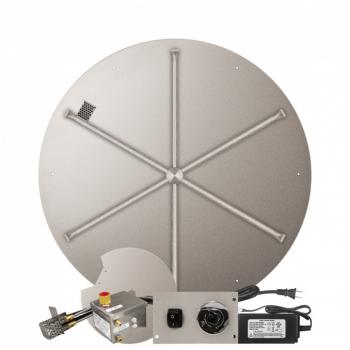 Firegear 39 Inch Round Stainless Steel Gas Flat Fire Pit Pan with 36 Inch Spur Burner and All Weather Electronic Ignition System350