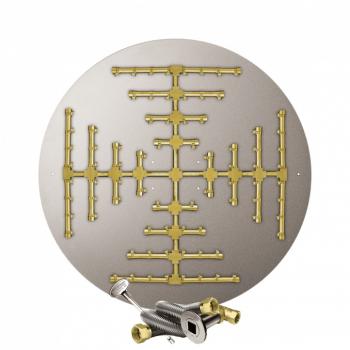 Firegear 39 Inch Round Stainless Steel Gas Flat Fire Pit Pan with Pro Series Brass Snowflake Burner and Match Light Ignition System350