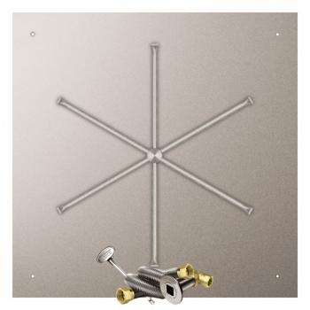 Firegear 46 Inch Square Stainless Steel Gas Flat Fire Pit Pan with 36 Inch Spur Burner and Match Light Ignition System350