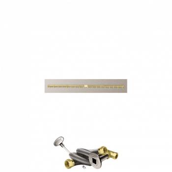 Firegear 48 Inch Linear Stainless Steel Gas Flat Fire Pit Pan with Pro Series Brass T Burner and Match Light Ignition System350