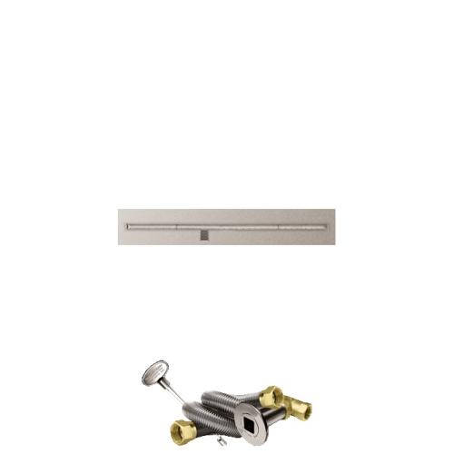 Firegear 48 Inch Linear Stainless Steel Natural Gas Flat Fire Pit Pan with T Burner and Match Light Ignition System