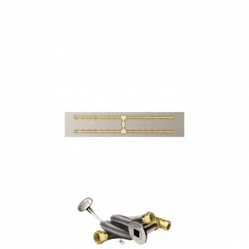 Firegear 48 Inch Rectangular Stainless Steel Natural Gas Flat Fire Pit Pan with Pro Series Brass H Burner and Match Light Ignition System