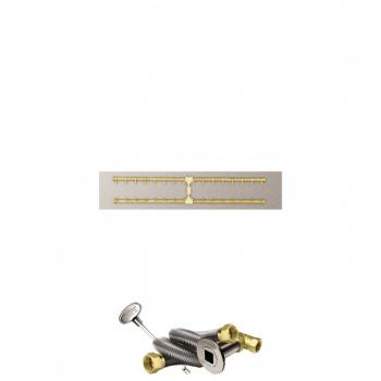 Firegear 50 Inch Rectangular Pro Series Brass Gas Burner System on Stainless Steel Flat Pan with Match Light Ignition350