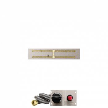 Firegear 50 Inch Rectangular Pro Series Brass Gas Burner System on Stainless Steel Flat Pan with Spark Ignition350