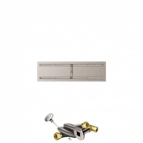 Firegear 50 Inch Rectangular Stainless Steel Natural Gas Flat Pan Burner System with Match Light Ignition