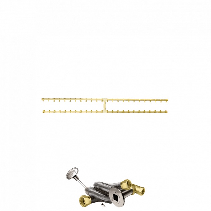 Firegear 60 Inch Propane Gas Pro Series Brass H Burner Kit with Flex Line  and  Key Valve