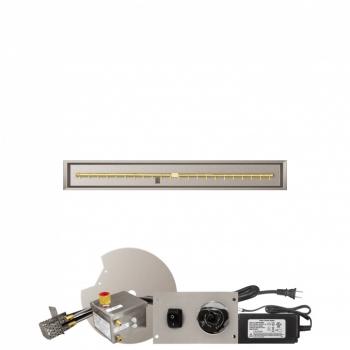 Firegear 60 Inch Linear Stainless Steel Gas Drop In Fire Pit Pan with Pro Series Brass T Burner and All Weather Electronic Ignition System350