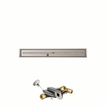 Firegear 60 Inch Linear Stainless Steel Gas Drop In Fire Pit Pan with T Burner and Match Light Ignition System350