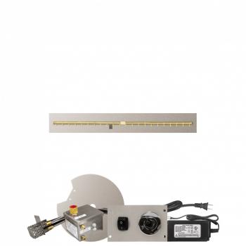 Firegear 60 Inch Linear Stainless Steel Gas Flat Fire Pit Pan with Pro Series Brass T Burner and All Weather Electronic Ignition System350