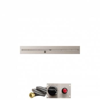 Firegear 60 Inch Linear Stainless Steel Gas Flat Fire Pit Pan with T Burner and Safety Pilot Spark Ignition System350